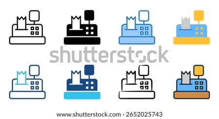 Cash register icon set multiple style collection 
