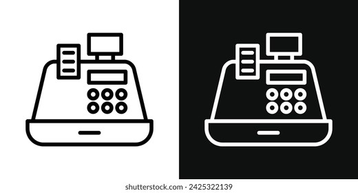 Cash register icon set. Vector illustration