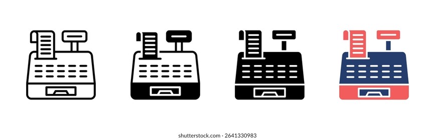 Cash Register icon sheet multiple style collection