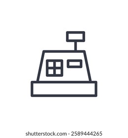 cash register icon symbol vector sign isolated on white background illustration for graphic and web design