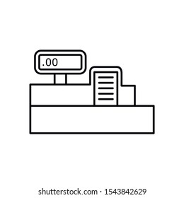 Cash register icon thin line for web and mobile, modern minimalistic flat design. Vector black icon on white background.