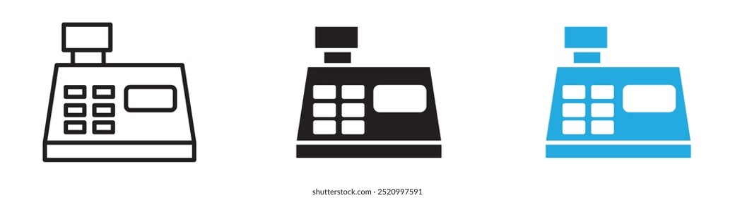 Cash register icon thin line illustration