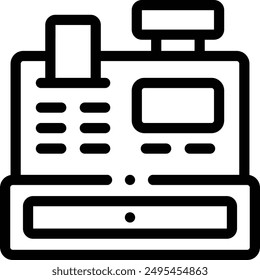 cash register icon. Thin Linear Style Design Isolated On White Background