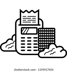 Cash register icon vector