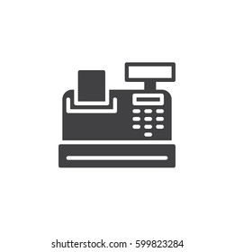 Cash register icon vector, filled flat sign, solid pictogram isolated on white. Symbol, logo illustration. Pixel perfect