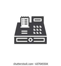 Cash register icon vector, filled flat sign, solid pictogram isolated on white. Symbol, logo illustration. Pixel perfect
