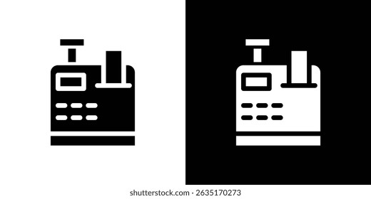 Vector de icono de caja registradora en estilo plano. Siluetas de colección
