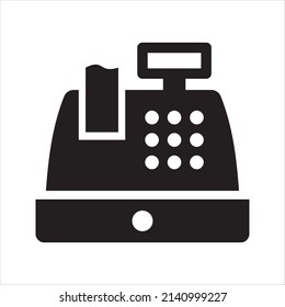 Cash Register Icon. Vector And Glyph