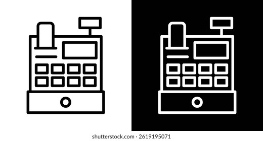 Icono de caja registradora. Ilustración vectorial, pictograma aislado. editable