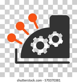 Cash Register icon. Vector illustration style is flat iconic bicolor symbol, orange and gray colors, transparent background. Designed for web and software interfaces.