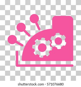 Cash Register icon. Vector illustration style is flat iconic symbol, pink color, transparent background. Designed for web and software interfaces.