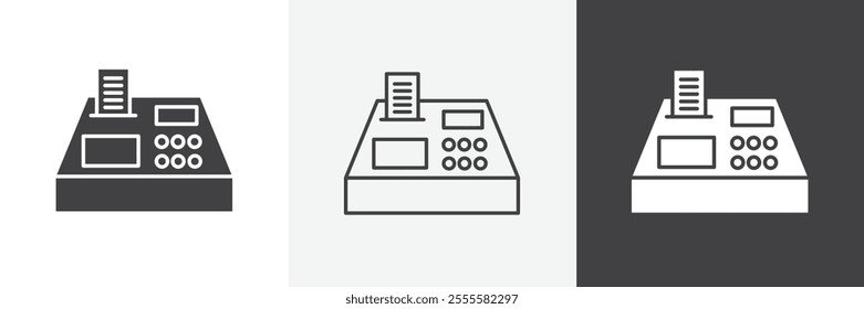 Cash register icon vector set for ui designs