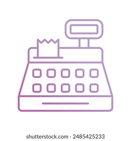 icono de caja registradora con fondo blanco Vector ilustración de stock