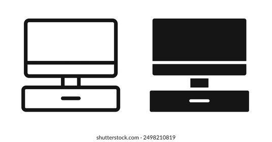 Cash Register Iconicon vector collection in outlined and solid style