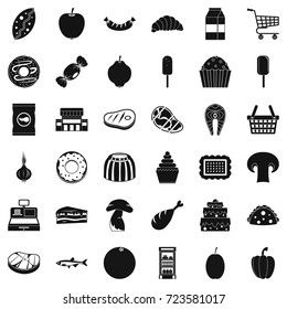 Cash register icons set. Simple style of 36 cash register vector icons for web isolated on white background