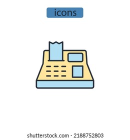 cash register icons  symbol vector elements for infographic web