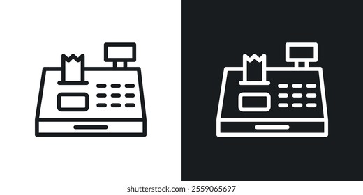 Cash register icons. vector set in black colors