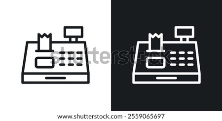 Cash register icons. vector set in black colors