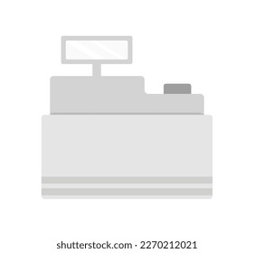 Cash Register Illustration, Shop Counter Money Drawer Silhouette