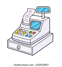 Cash register isolated.