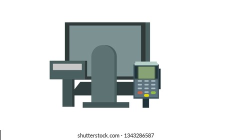 Cash register isolated vector illustration
