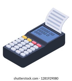 Cash register, isometric vector icon