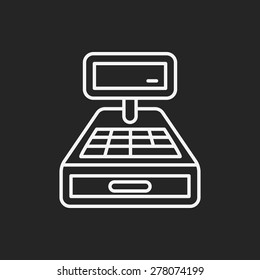 Cash register line icon