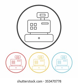 Cash register line icon