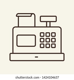 Cash Register Line Icon. Machine, Counter, Cashier. Ecommerce Concept. Vector Illustration Can Be Used For Topics Like Store, Payment, Supermarket