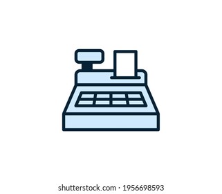 Cash register line icon. Vector symbol in trendy flat style on white background. Commerce sing for design.