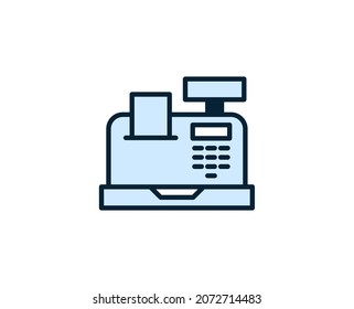 Cash register line icon. Vector symbol in trendy flat style on white background. Commerce sing for design.
