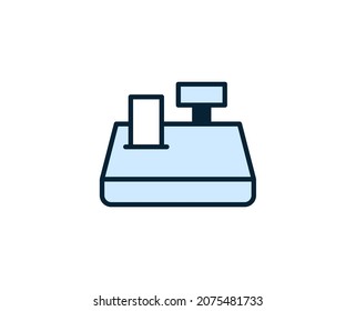 Cash register line icon. Vector symbol in trendy flat style on white background. Commerce sing for design.