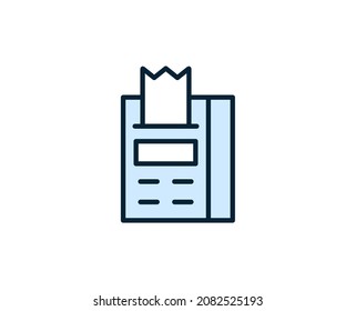 Cash register line icon. Vector symbol in trendy flat style on white background. Commerce sing for design.