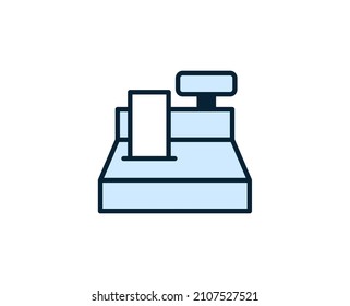 Cash register line icon. Vector symbol in trendy flat style on white background. Commerce sing for design.