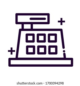 cash register line style icon vector illustration design