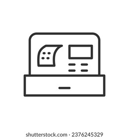cash register, linear icon. Line with editable stroke