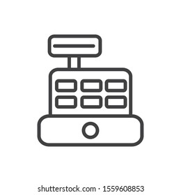 cash register machine finance bank money icon thick line vector illustration