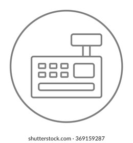 Cash register machine line icon.