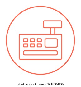 Cash register machine line icon.