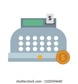 Cash register with money