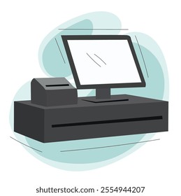 Cash register  and money drawer.