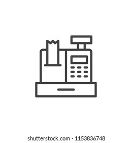 Cash register outline icon. linear style sign for mobile concept and web design. cashbox simple line vector icon. Symbol, logo illustration. Pixel perfect vector graphics