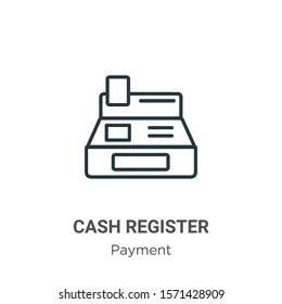 Cash register outline vector icon. Thin line black cash register icon, flat vector simple element illustration from editable payment concept isolated on white background