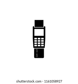 Cash Register, Payment Terminal. Flat Vector Icon illustration. Simple black symbol on white background. Cash Register, Payment Terminal sign design template for web and mobile UI element