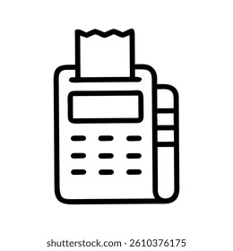 Cash Register with Receipt Icon for Ecommerce and Retail
