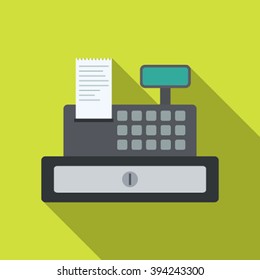 Cash register. Single flat color icon. Vector illustration.