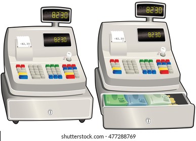 Cash register till.