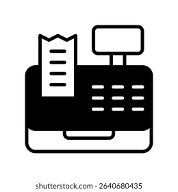 Cash Register Vector for Black Friday Checkout. Point of sale illustration, retail transaction concept, shopping payment