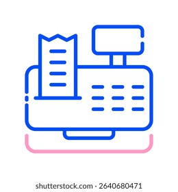 Cash Register Vector for Black Friday Checkout. Point of sale illustration, retail transaction concept, shopping payment