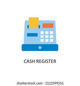 Cash Register Vector ausgefüllt Outline Icon Design Illustration. Bank- und Zahlungssymbol auf weißem Hintergrund - EPS10-Datei